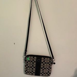 Black and Gray Coach crossbody purse